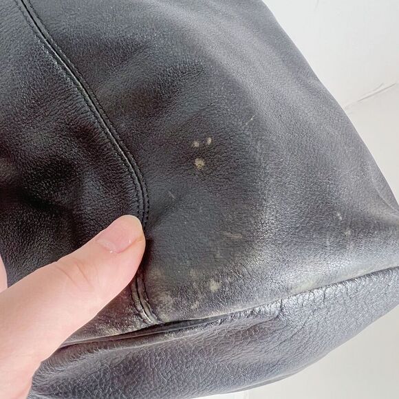 Longchamp RARE Vintage 90s Black Leather Drawstring Backpack Bag - Picture 12 of 15